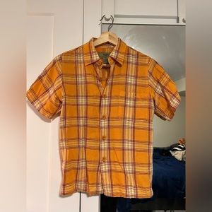Vintage linen plain short sleeve button down shirt